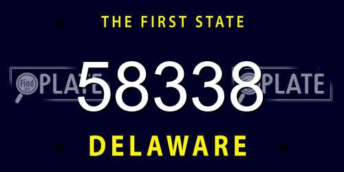 58338 Delaware License Plate