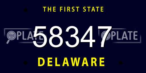 58347 Delaware License Plate