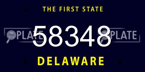 58348 Delaware License Plate