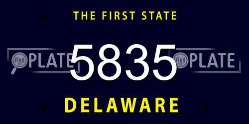 5835 Delaware License Plate
