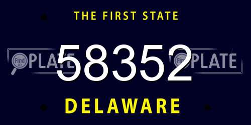 58352 Delaware License Plate