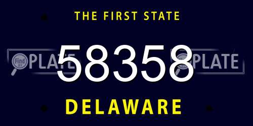 58358 Delaware License Plate