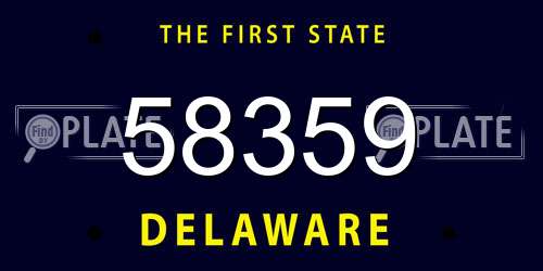 58359 Delaware License Plate