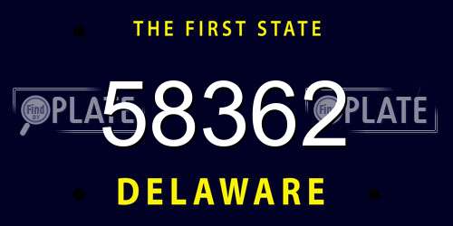 58362 Delaware License Plate