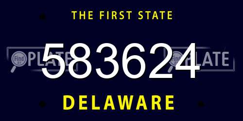 583624 Delaware License Plate