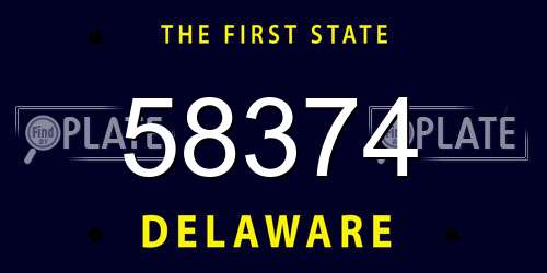 58374 Delaware License Plate