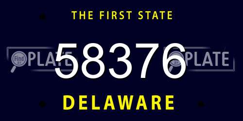 58376 Delaware License Plate