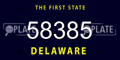 58385 Delaware License Plate