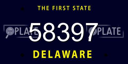 58397 Delaware License Plate