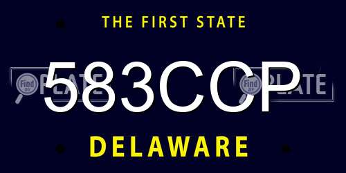 583CCP Delaware License Plate