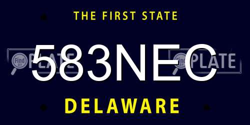 583NEC Delaware License Plate