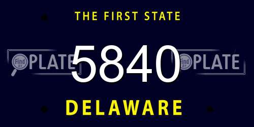 5840 Delaware License Plate