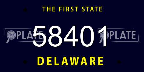 58401 Delaware License Plate