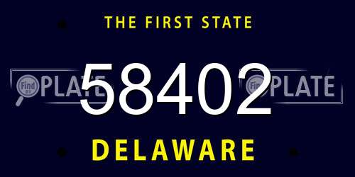 58402 Delaware License Plate