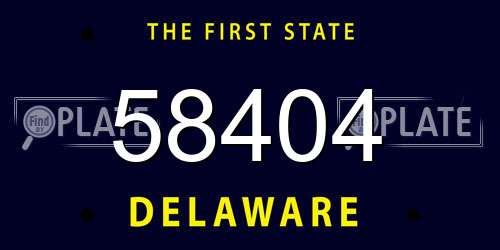 58404 Delaware License Plate