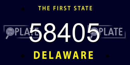 58405 Delaware License Plate