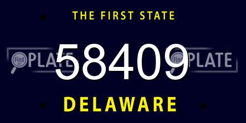 58409 Delaware License Plate