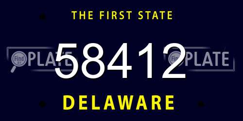 58412 Delaware License Plate