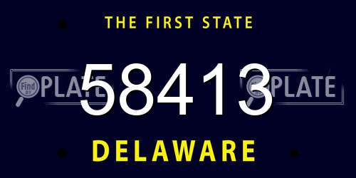 58413 Delaware License Plate