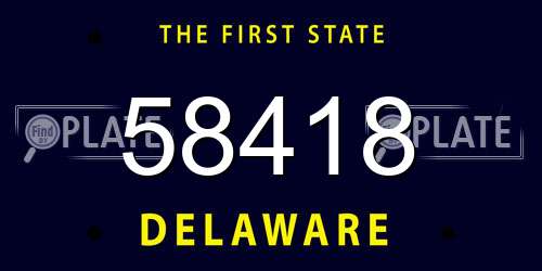 58418 Delaware License Plate