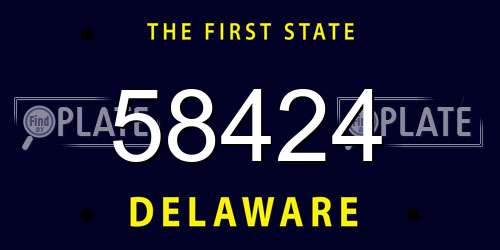 58424 Delaware License Plate