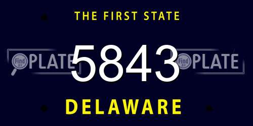 5843 Delaware License Plate