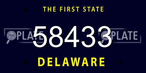 58433 Delaware License Plate