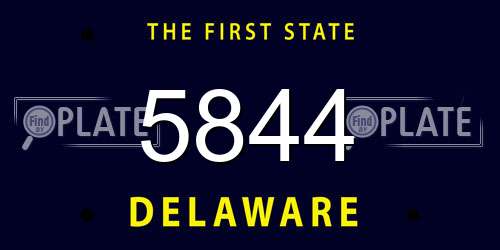 5844 Delaware License Plate