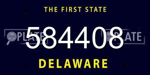 584408 Delaware License Plate