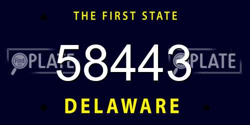 58443 Delaware License Plate