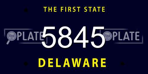 5845 Delaware License Plate