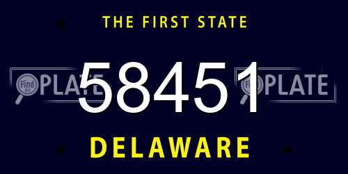 58451 Delaware License Plate