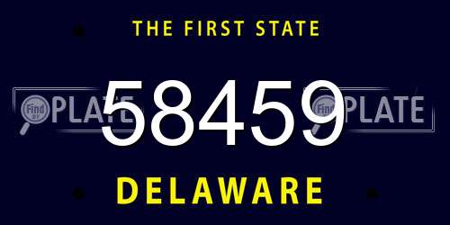 58459 Delaware License Plate