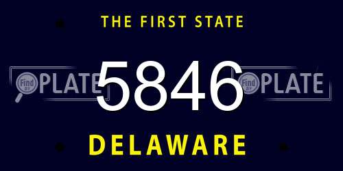 5846 Delaware License Plate