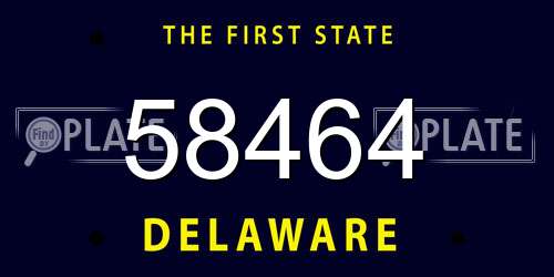 58464 Delaware License Plate