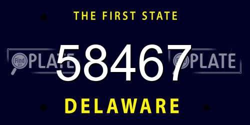 58467 Delaware License Plate