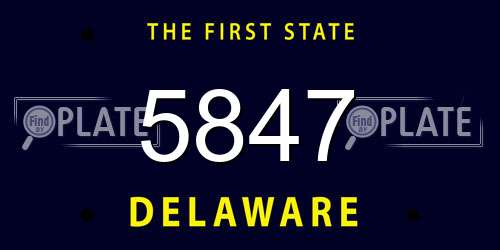 5847 Delaware License Plate