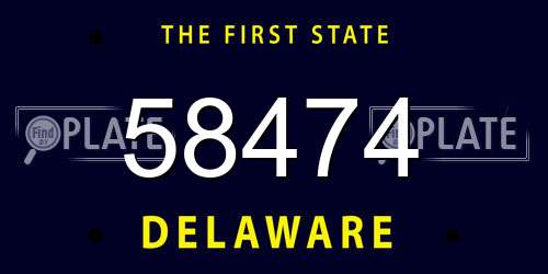 58474 Delaware License Plate