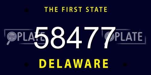 58477 Delaware License Plate
