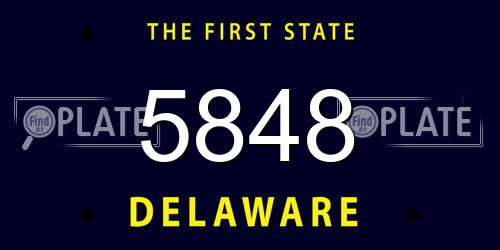 5848 Delaware License Plate