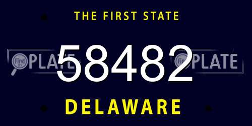 58482 Delaware License Plate