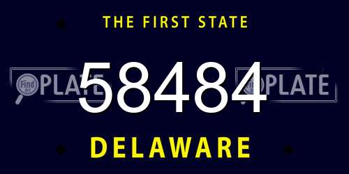 58484 Delaware License Plate