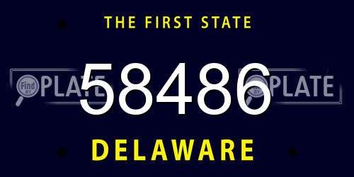 58486 Delaware License Plate