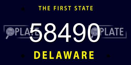 58490 Delaware License Plate