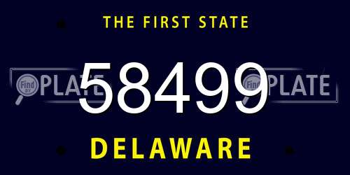 58499 Delaware License Plate