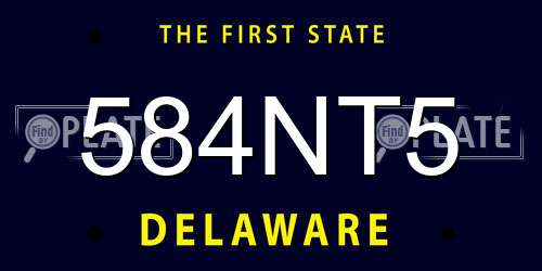584NT5 Delaware License Plate