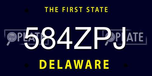 584ZPJ Delaware License Plate