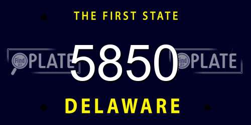 5850 Delaware License Plate