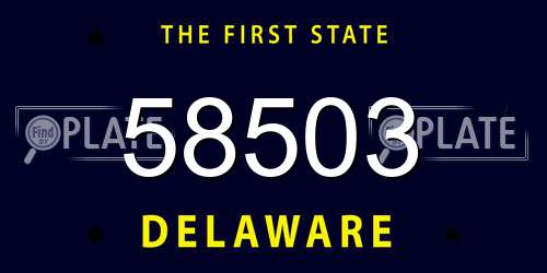 58503 Delaware License Plate