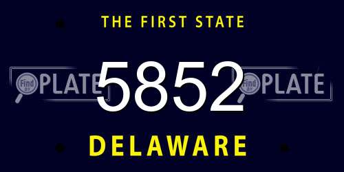 5852 Delaware License Plate